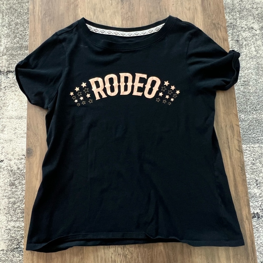 Shyanne Black Cream Rodeo Short Sleeve Tee